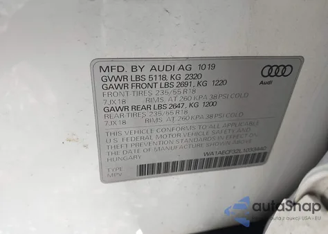 2020 Audi Q3 Premium 45 Tfsi Quattro Tiptronic from USA, damaged, VIN WA1AECF32L1033440